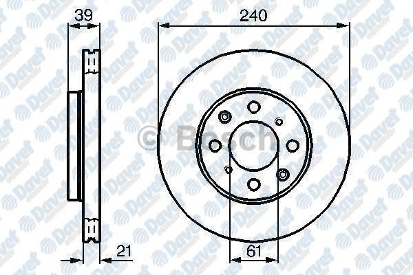 BOSCH 0986479033 Fren Diski On Havali 240mm Jazz 1.2-1.4-1.5 (02-03) City (99-05)